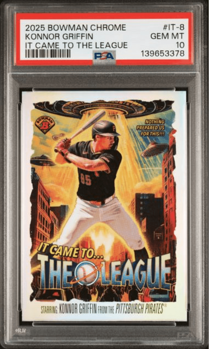 Graded 2025 Topps Bowman Chrome Konnor Griffin #IT8 It Came to the League Rookie RC Baseball Card PSA 10 Gem Mint
