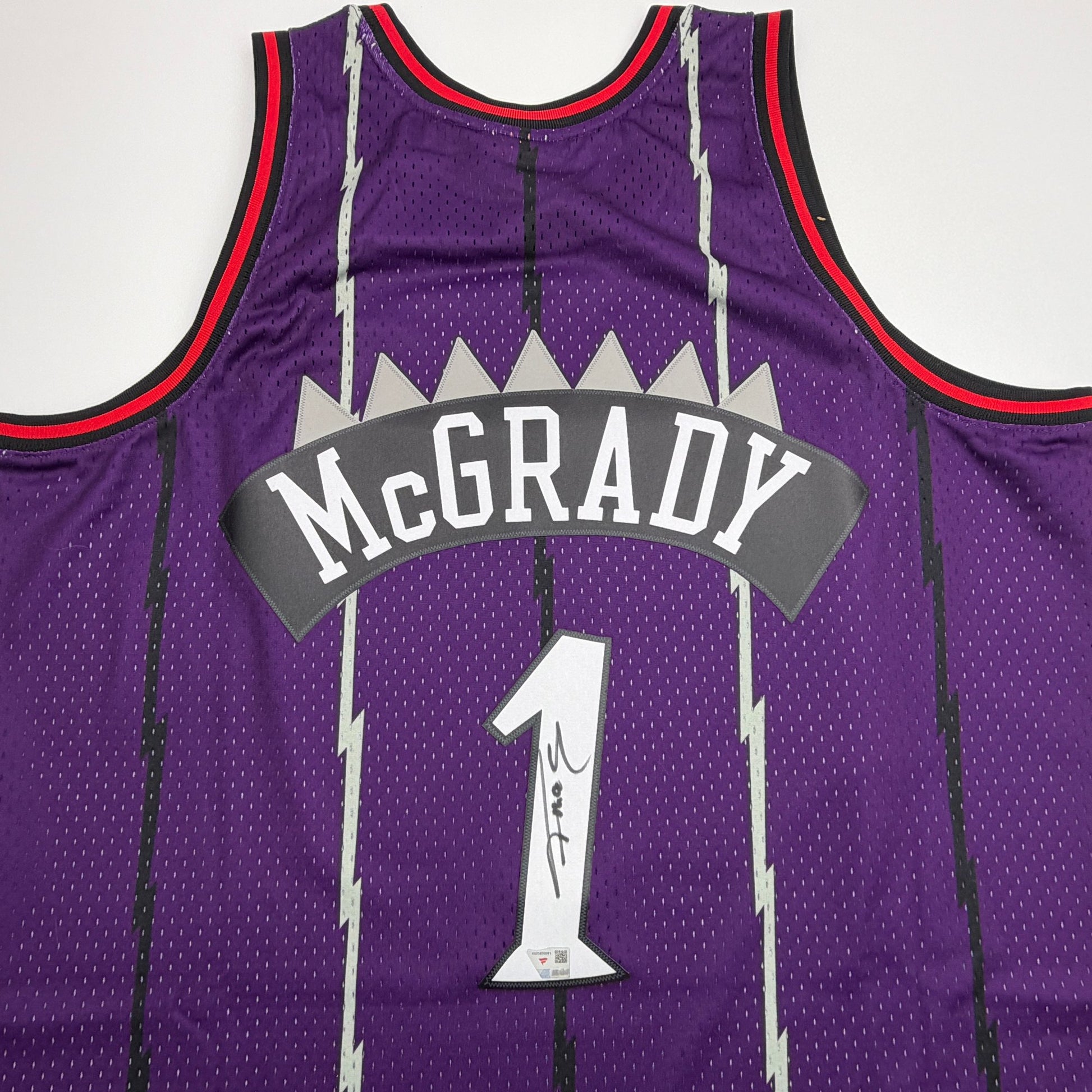 Autographed/Signed Tracy McGrady Toronto Raptors Purple Mitchell & Ness Authentic Basketball Jersey Fanatics COA