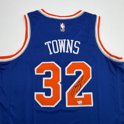 Autographed/Signed Karl-Anthony Towns New York Knicks Blue Authentic Basketball Jersey Fanatics COA