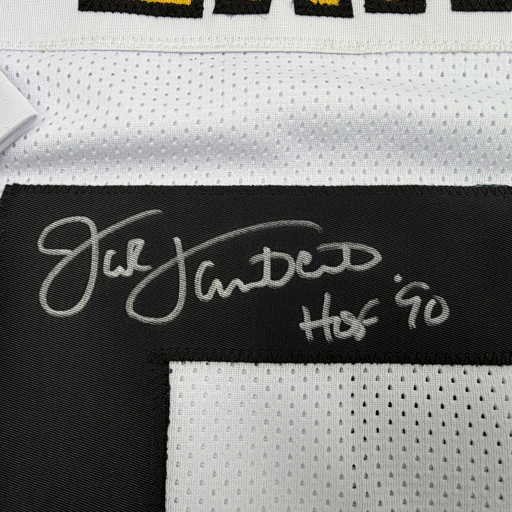 Autographed/Signed Jack Lambert Pittsburgh White Football Jersey JSA COA