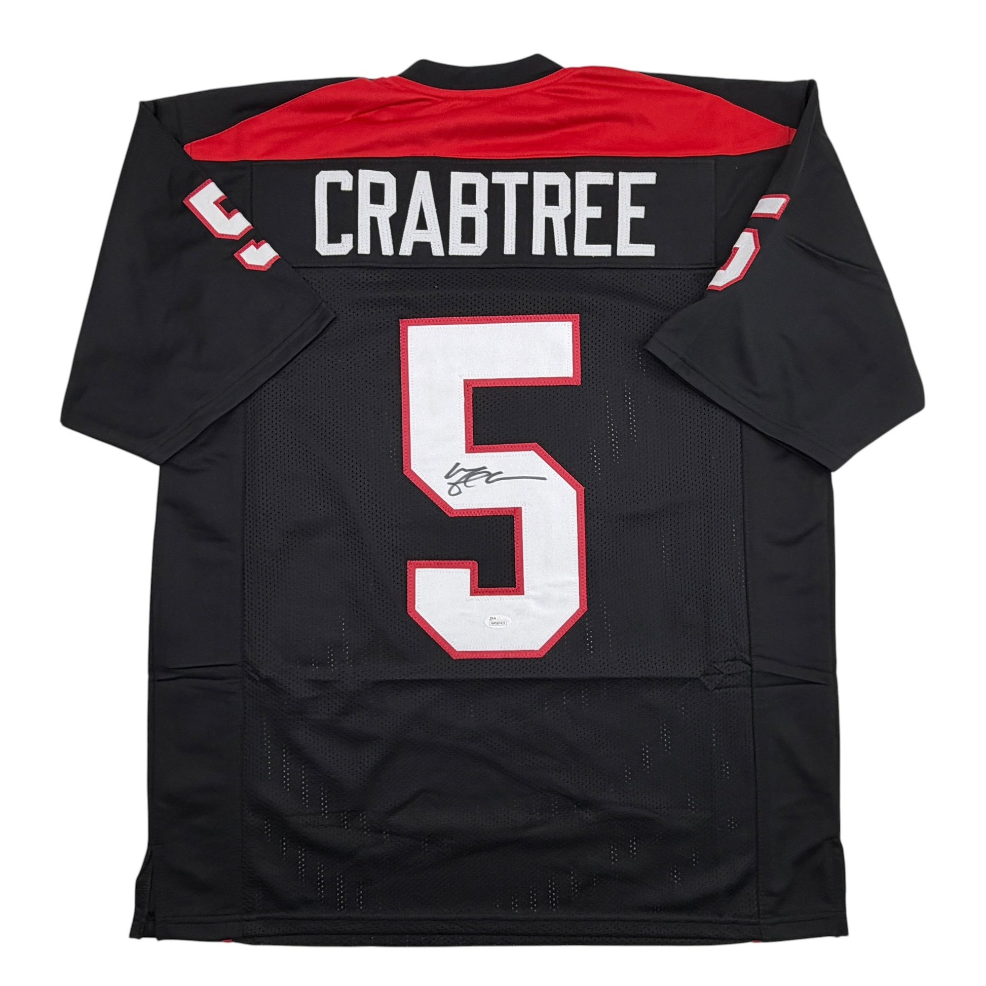 Autographed/Signed Michael Crabtree Texas Tech Black College Football Jersey JSA COA
