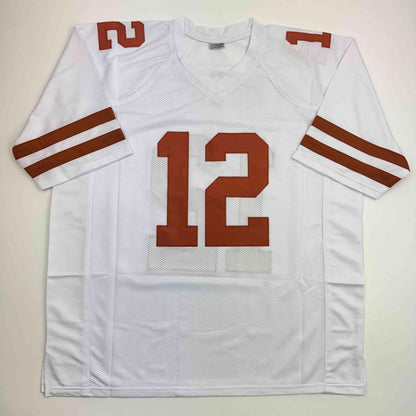 Autographed/Signed Colt McCoy Texas White College Football Jersey JSA COA
