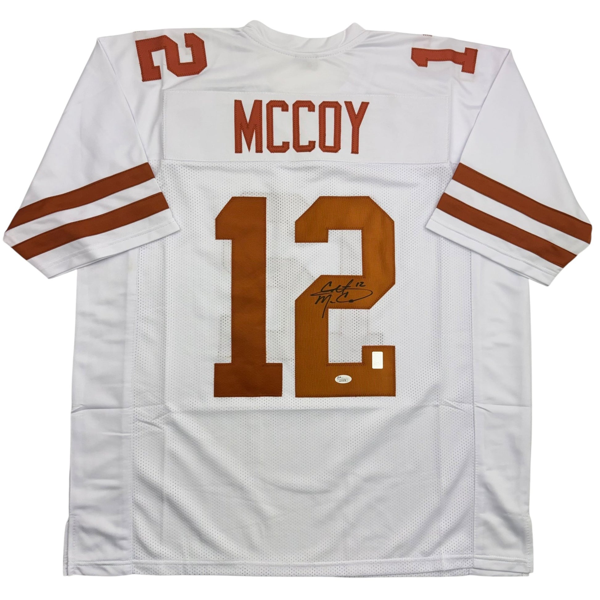 Autographed/Signed Colt McCoy Texas White College Football Jersey JSA COA