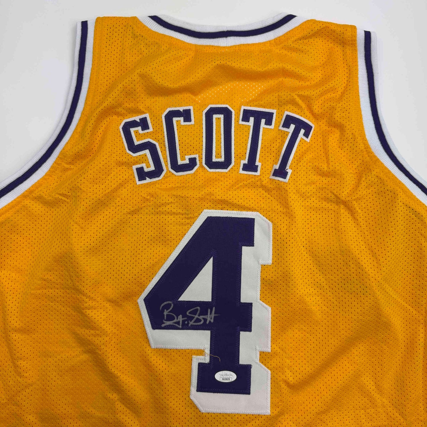 Autographed/Signed Byron Scott Los Angeles Yellow Basketball Jersey JSA COA