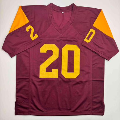 Autographed/Signed Mike Garrett Heisman 65 USC Southern Cal Red College Football Jersey JSA COA