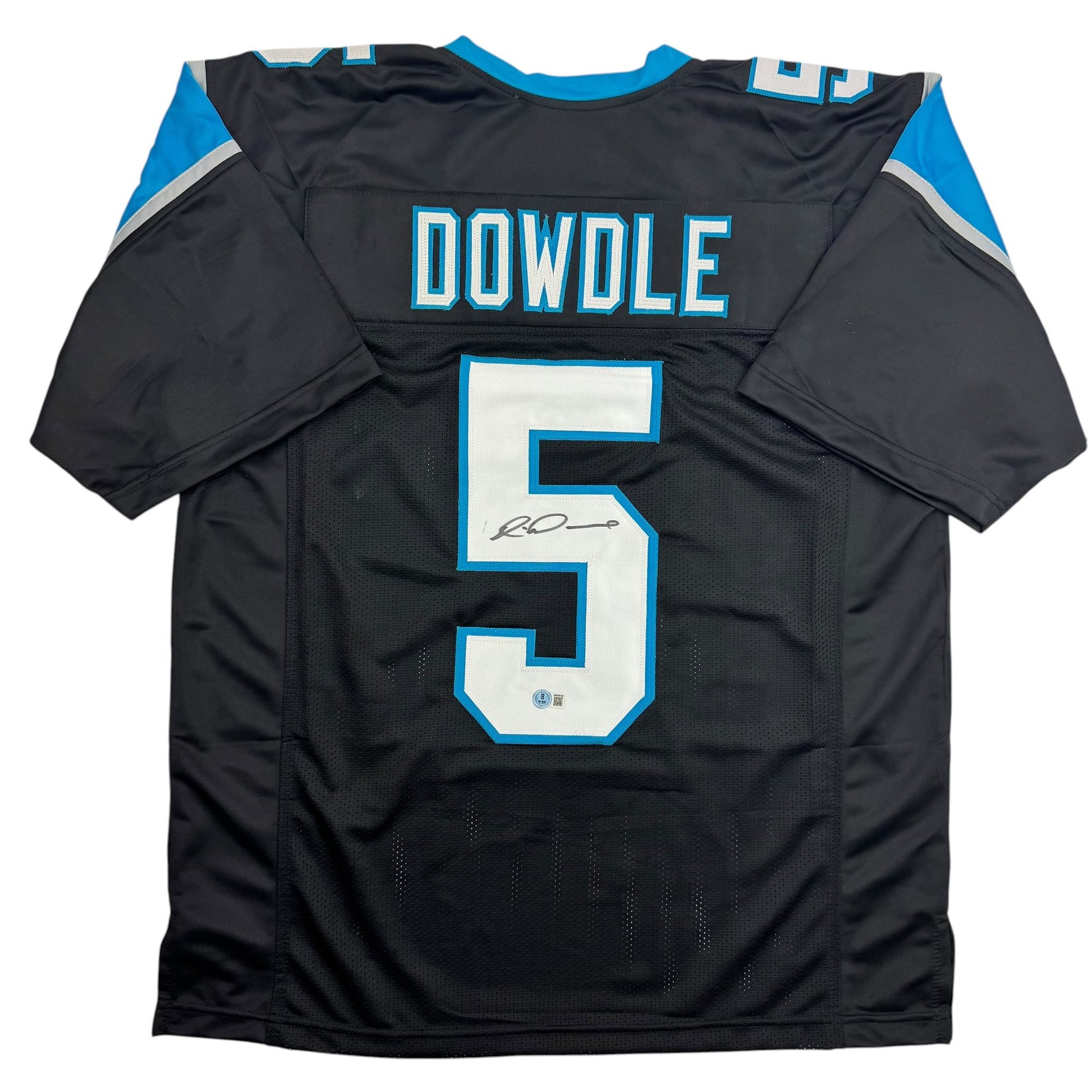 Autographed/Signed Rico Dowdle Carolina Black Football Jersey Beckett BAS COA