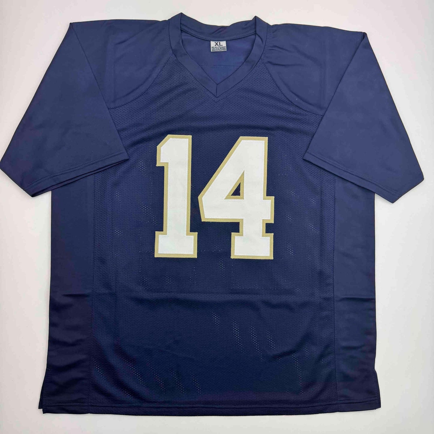 Autographed/Signed Kyle Hamilton Notre Dame Blue College Football Jersey Beckett BAS COA
