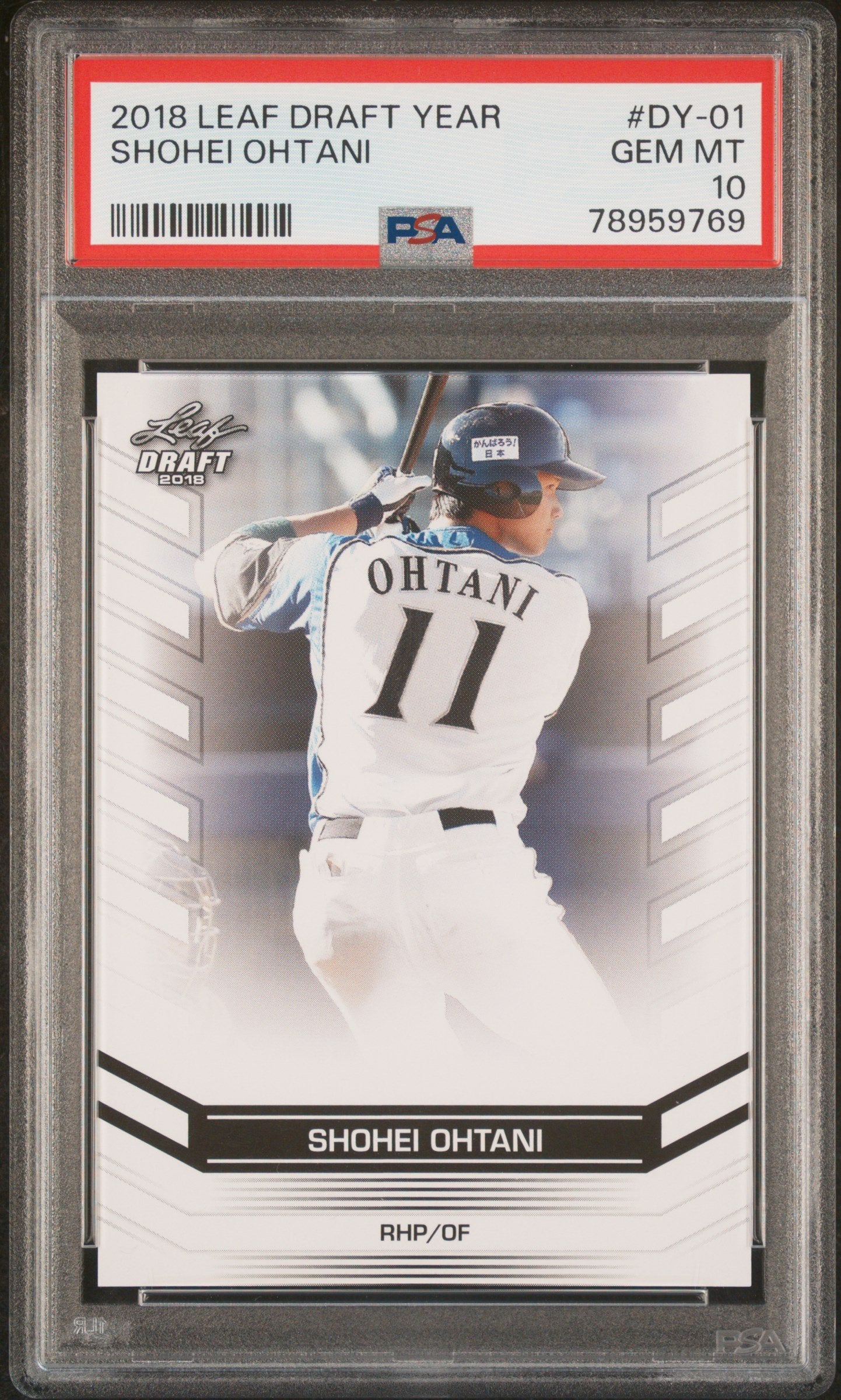 Graded 2018 Leaf Draft Year Shohei Ohtani #DY-01 Draft Stars Rookie RC Baseball Card PSA 10 Gem Mint