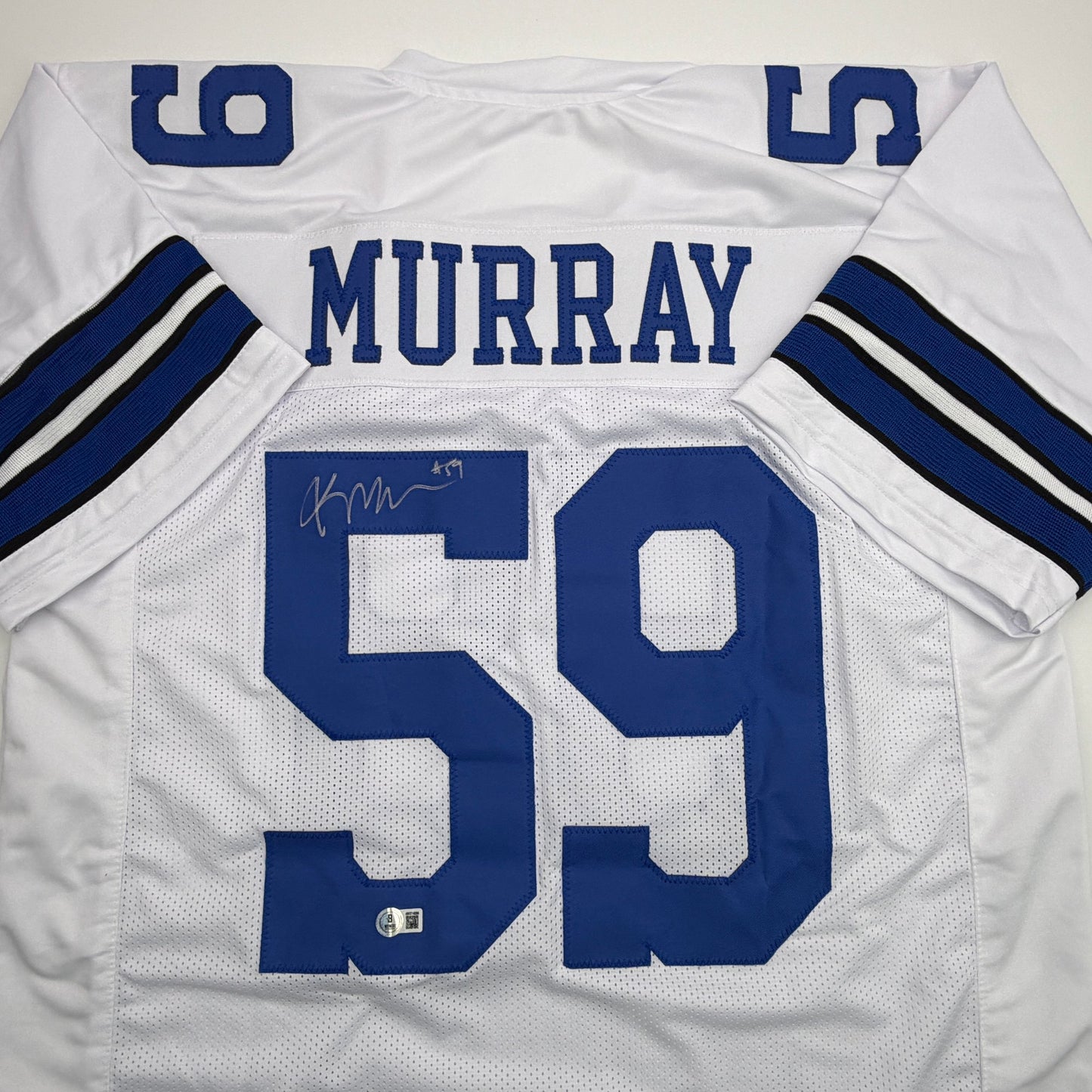 Autographed/Signed Kenneth Murray Jr. Dallas White Football Jersey JSA COA