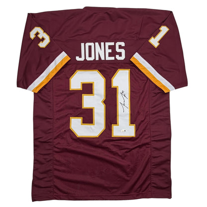 Autographed/Signed Jonathan Jones Washington Maroon Football Jersey JSA COA