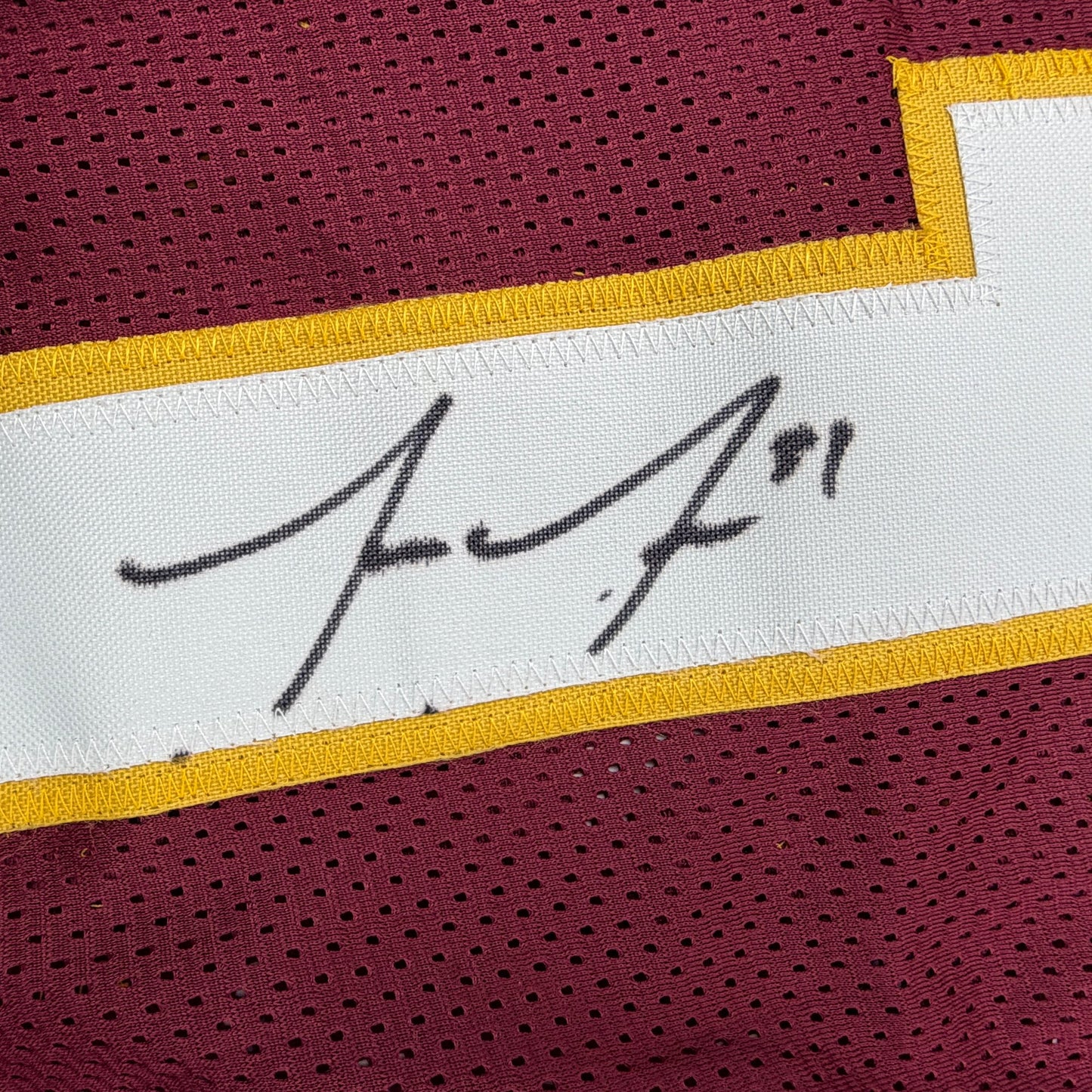 Autographed/Signed Jonathan Jones Washington Maroon Football Jersey JSA COA