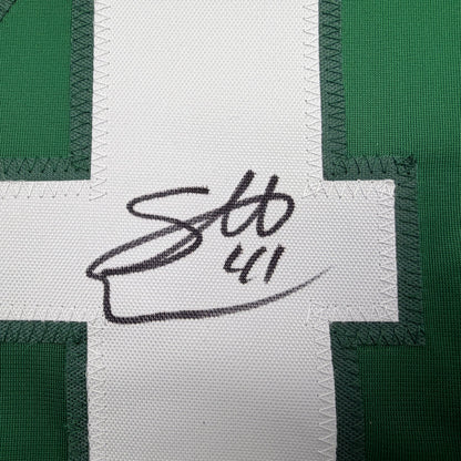 Autographed/Signed Scott Wedgewood Colorado Green St. Patrick's Day Hockey Jersey Beckett BAS COA