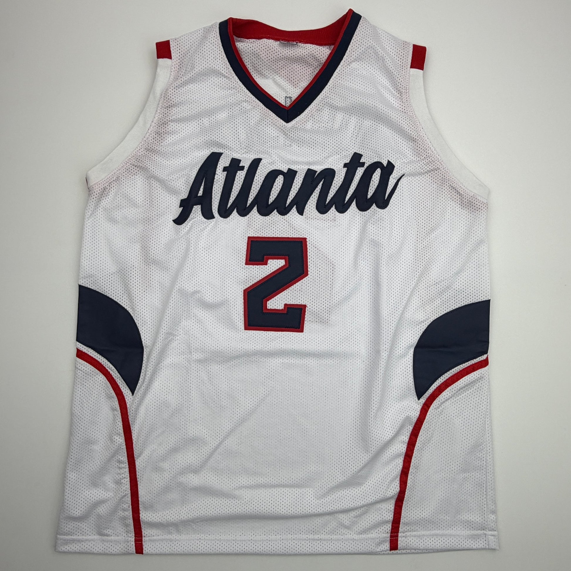 Autographed/Signed Joe Johnson Atlanta White Basketball Jersey Beckett BAS COA