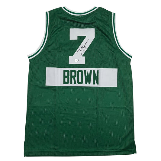 Autographed/Signed Jaylen Brown Boston Green City Edition Basketball Jersey Beckett BAS COA