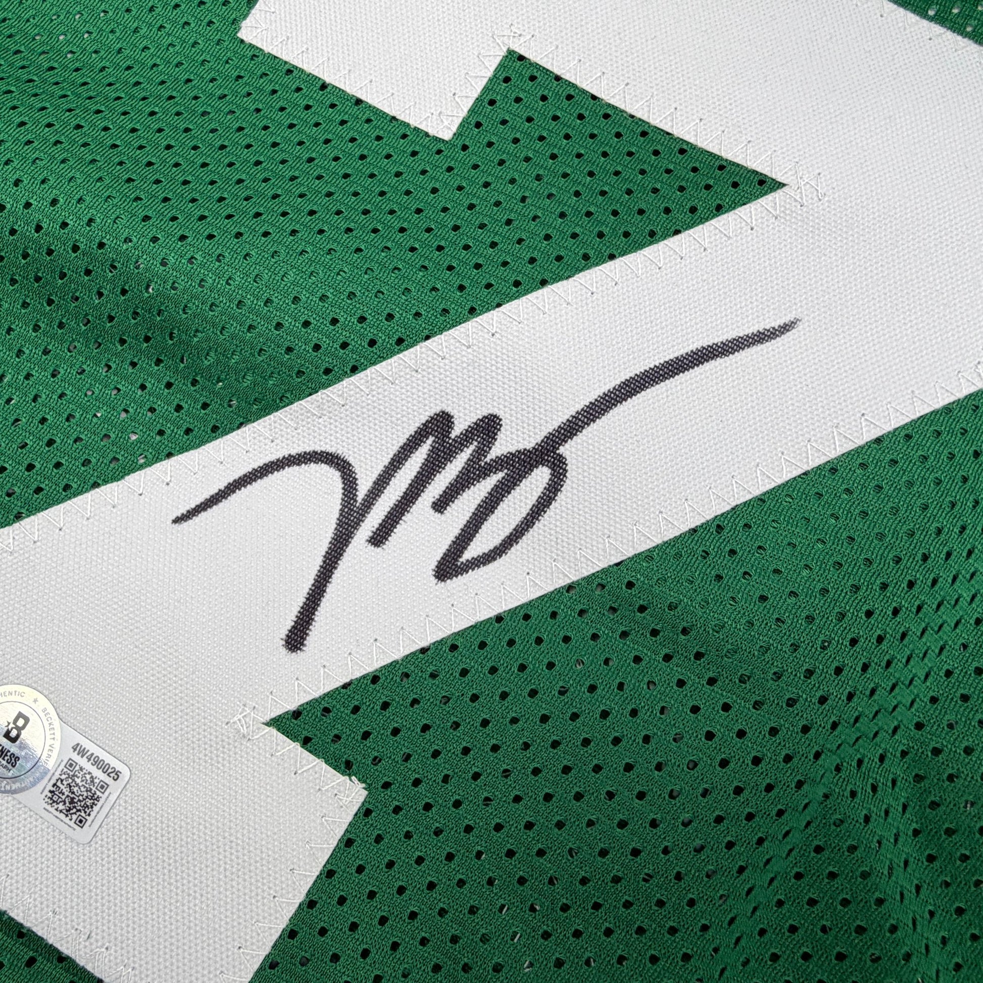 Autographed/Signed Jaylen Brown Boston Green City Edition Basketball Jersey Beckett BAS COA