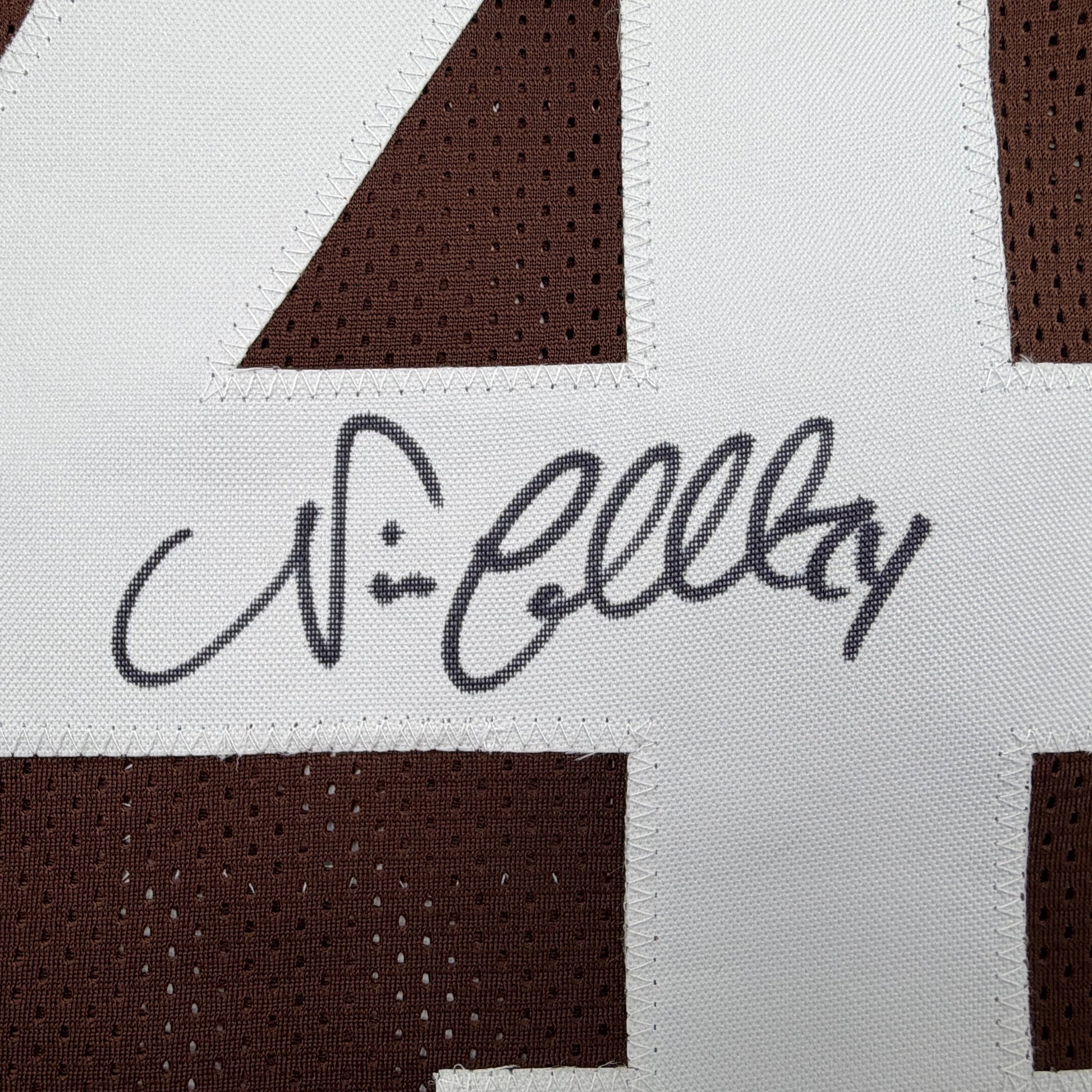 Autographed/Signed Nick Chubb Cleveland Brown Football Jersey Beckett BAS COA