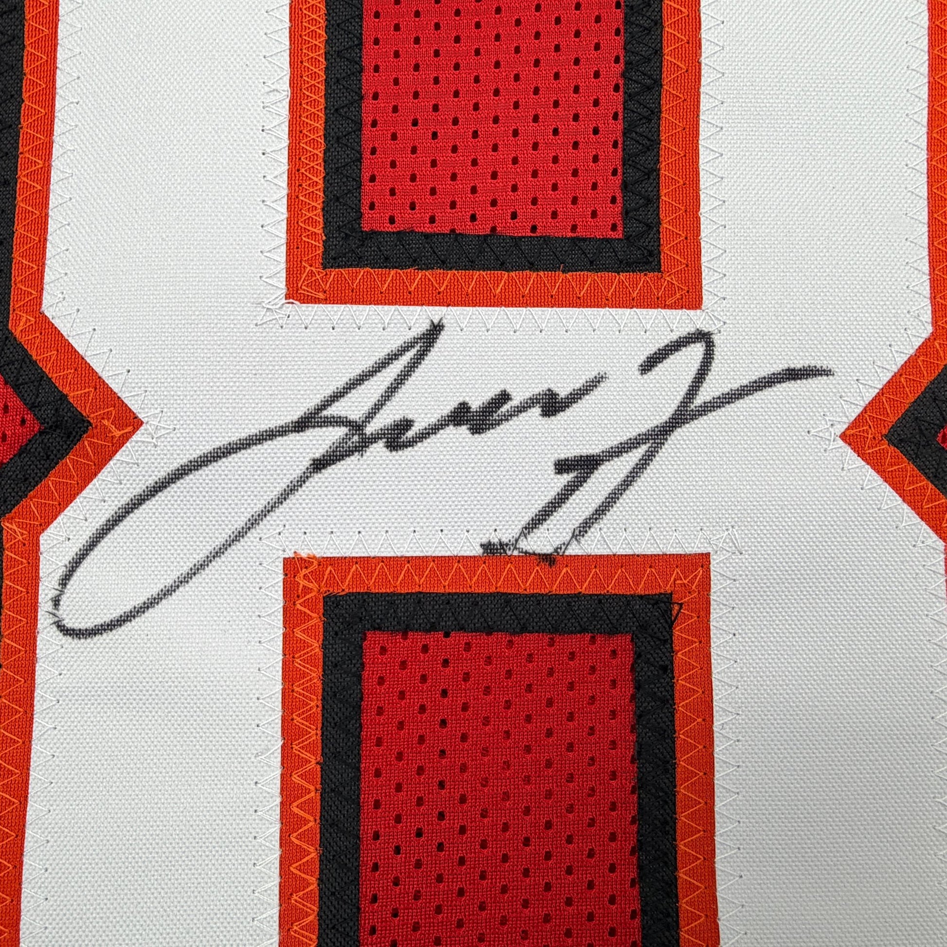 Autographed/Signed Leonard Fournette Tampa Bay Red Football Jersey Beckett BAS COA