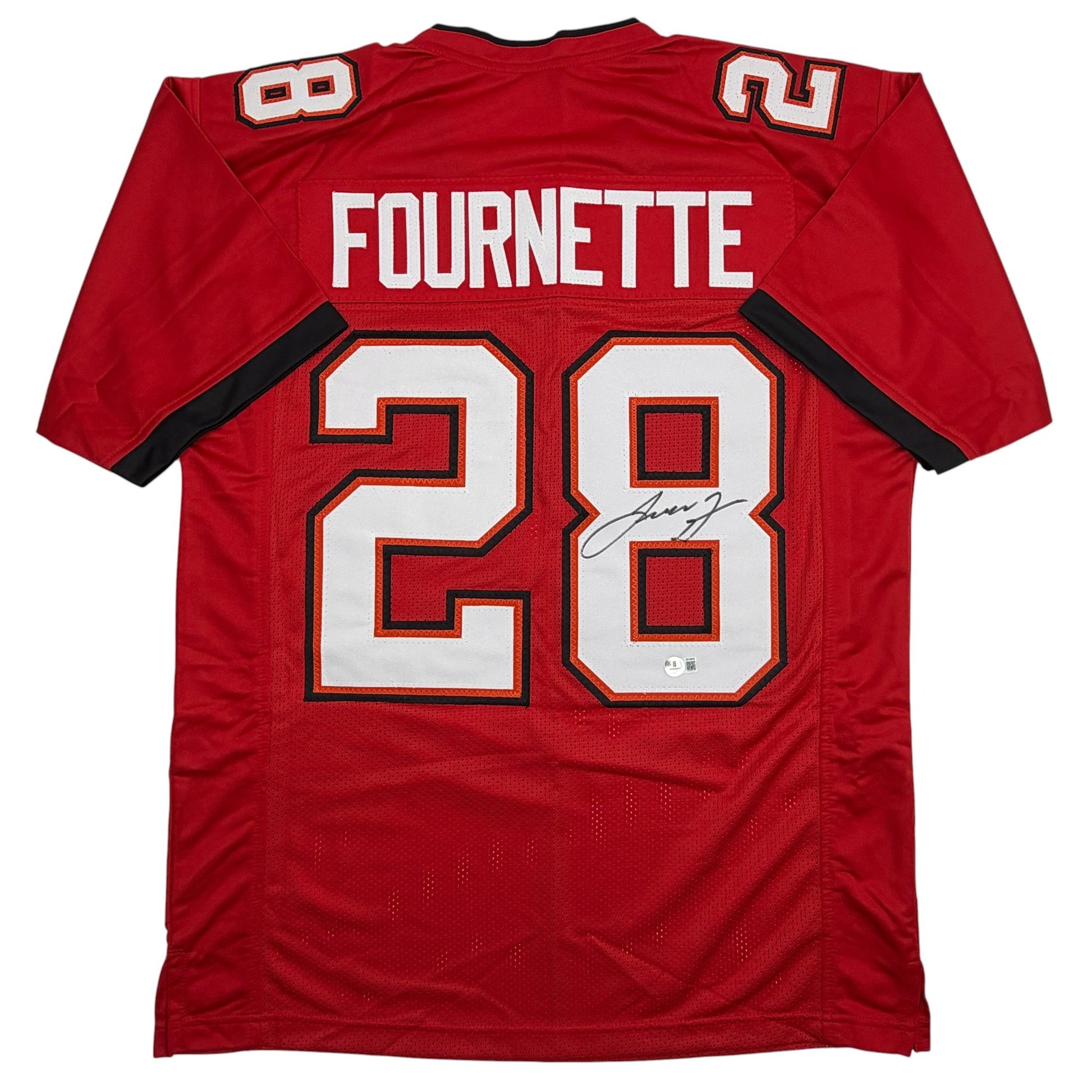 Autographed/Signed Leonard Fournette Tampa Bay Red Football Jersey Beckett BAS COA