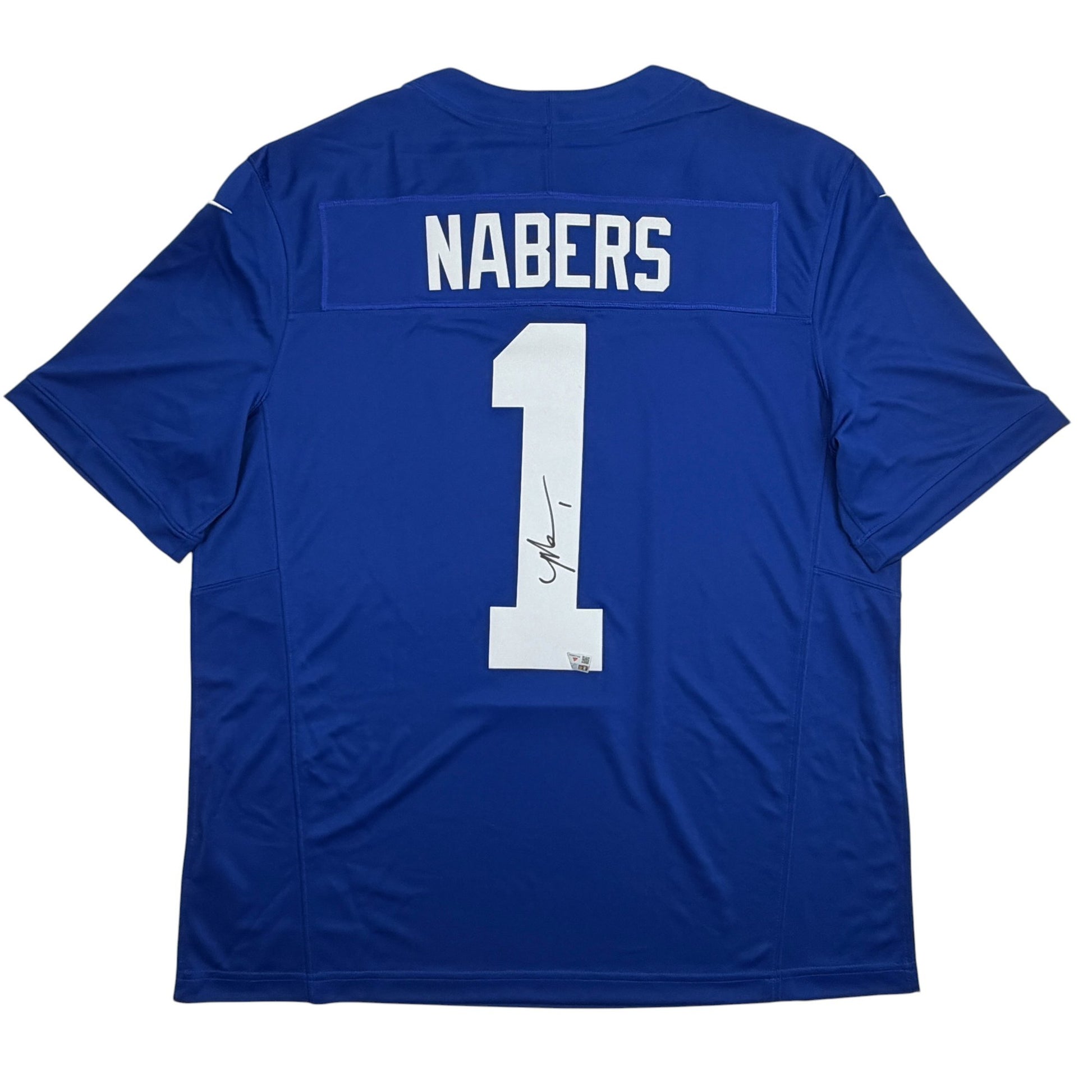 Autographed/Signed Malik Nabers New York Giants Blue Authentic Football Jersey Fanatics COA