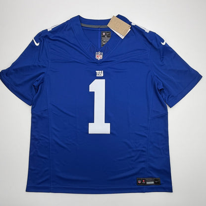 Autographed/Signed Malik Nabers New York Giants Blue Authentic Football Jersey Fanatics COA