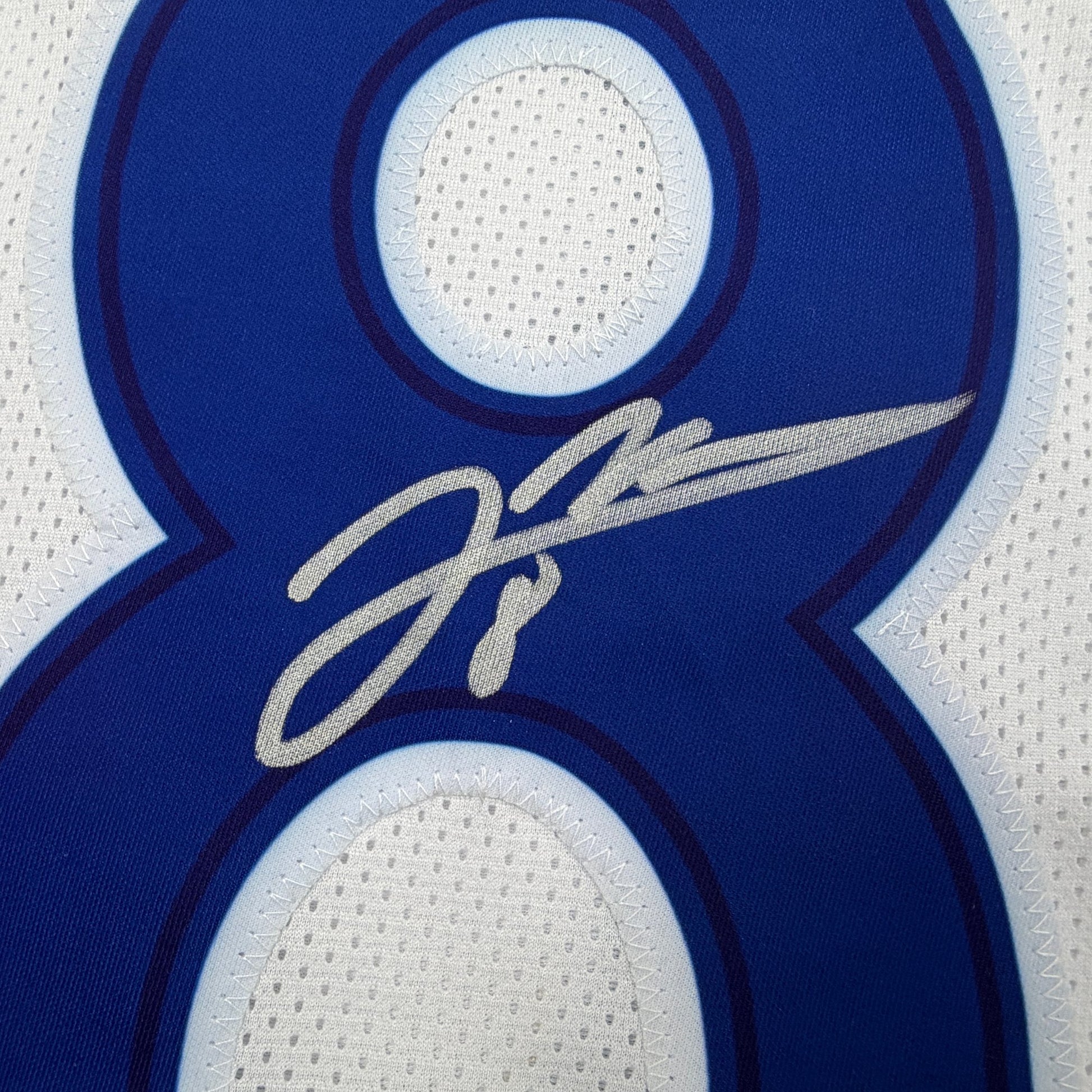 Autographed/Signed Jared Verse Los Angeles LA White Football Jersey Beckett BAS COA
