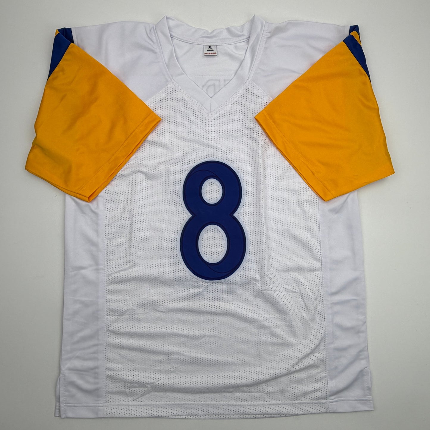 Autographed/Signed Jared Verse Los Angeles LA White Football Jersey Beckett BAS COA