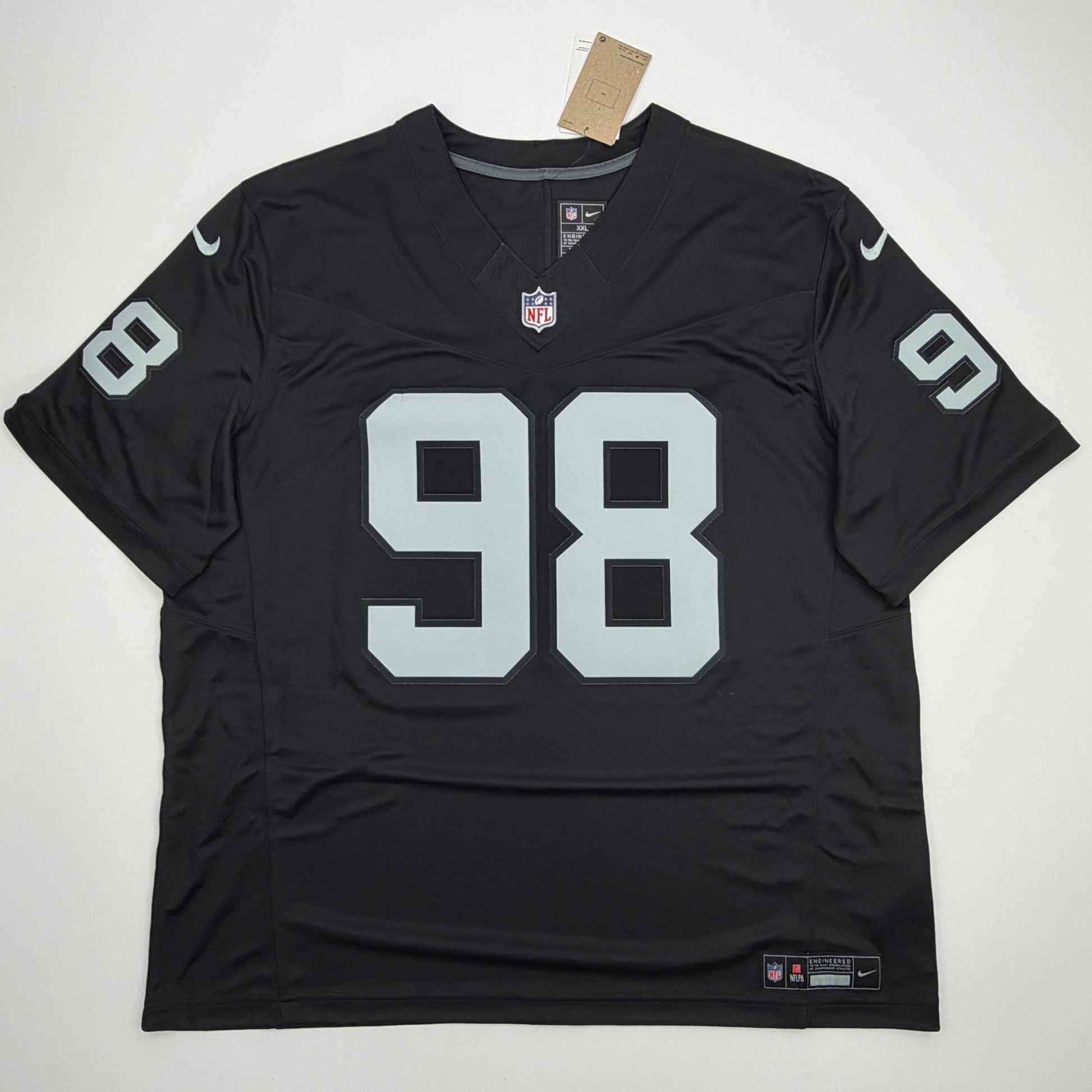 Autographed/Signed Maxx Crosby Oakland Las Vegas Raiders Black Authentic Football Jersey Fanatics COA