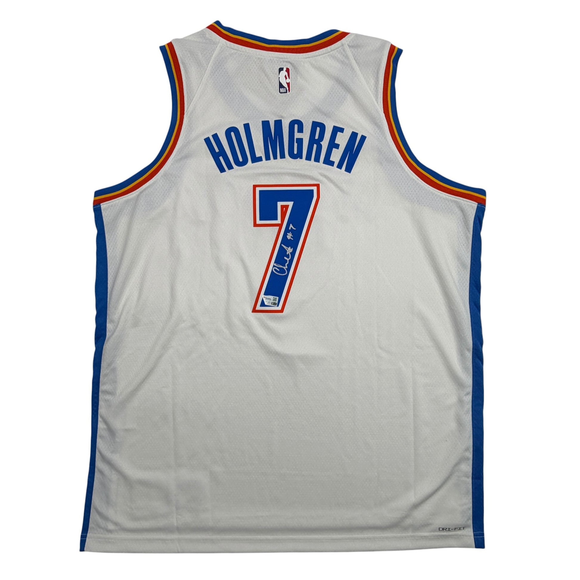 Autographed/Signed Chet Holmgren Oklahoma City OKC Thunder Blue Authentic Basketball Jersey Fanatics COA