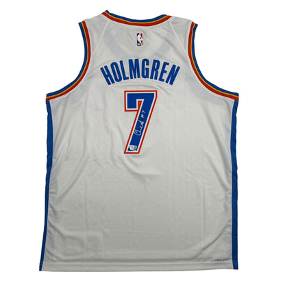 Autographed/Signed Chet Holmgren Oklahoma City OKC Thunder Blue Authentic Basketball Jersey Fanatics COA