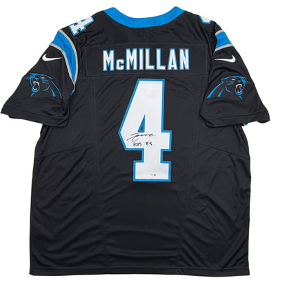 Autographed/Signed Tetairoa McMillan Carolina Panthers Black Authentic Football Jersey Fanatics COA