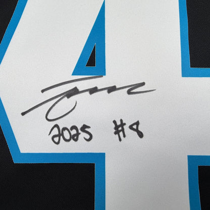 Autographed/Signed Tetairoa McMillan Carolina Panthers Black Authentic Football Jersey Fanatics COA