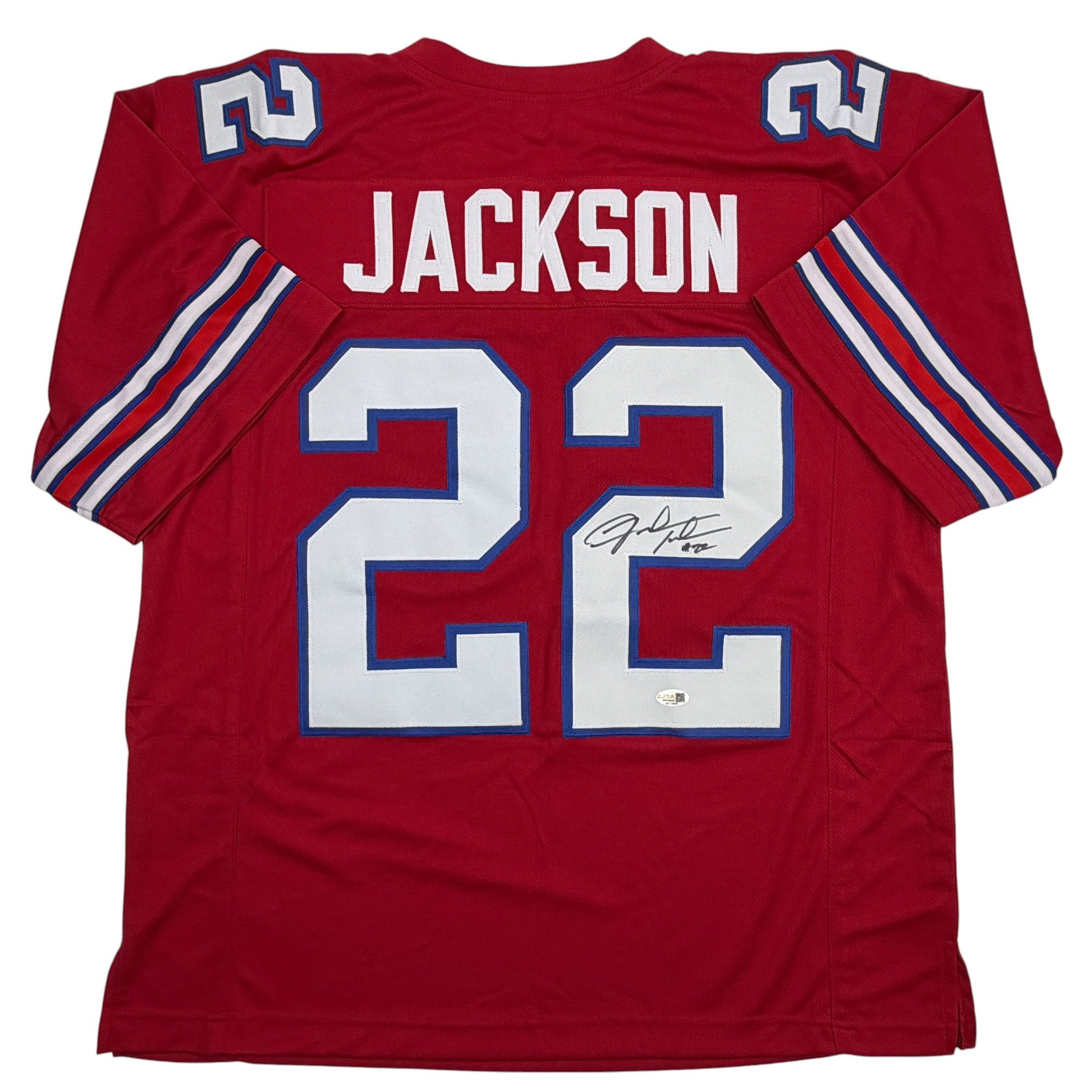 Autographed/Signed Fred Jackson Buffalo Red Football Jersey JSA COA
