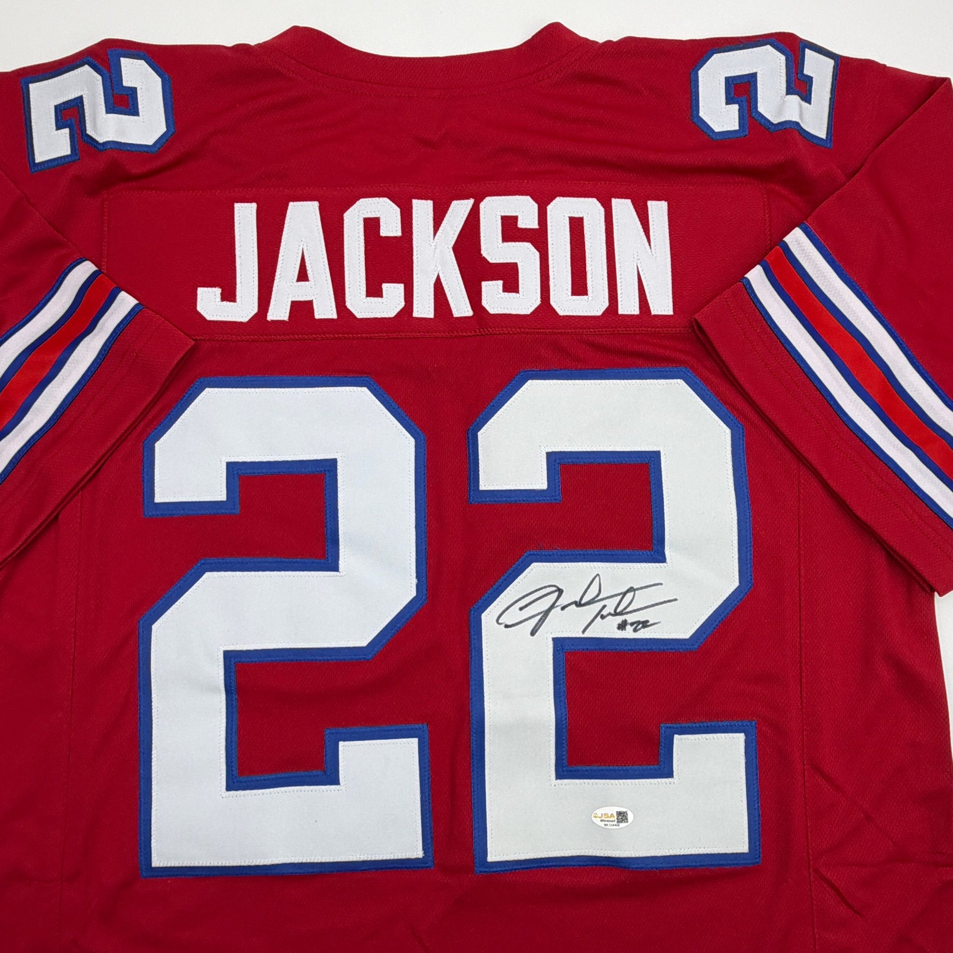 Autographed/Signed Fred Jackson Buffalo Red Football Jersey JSA COA