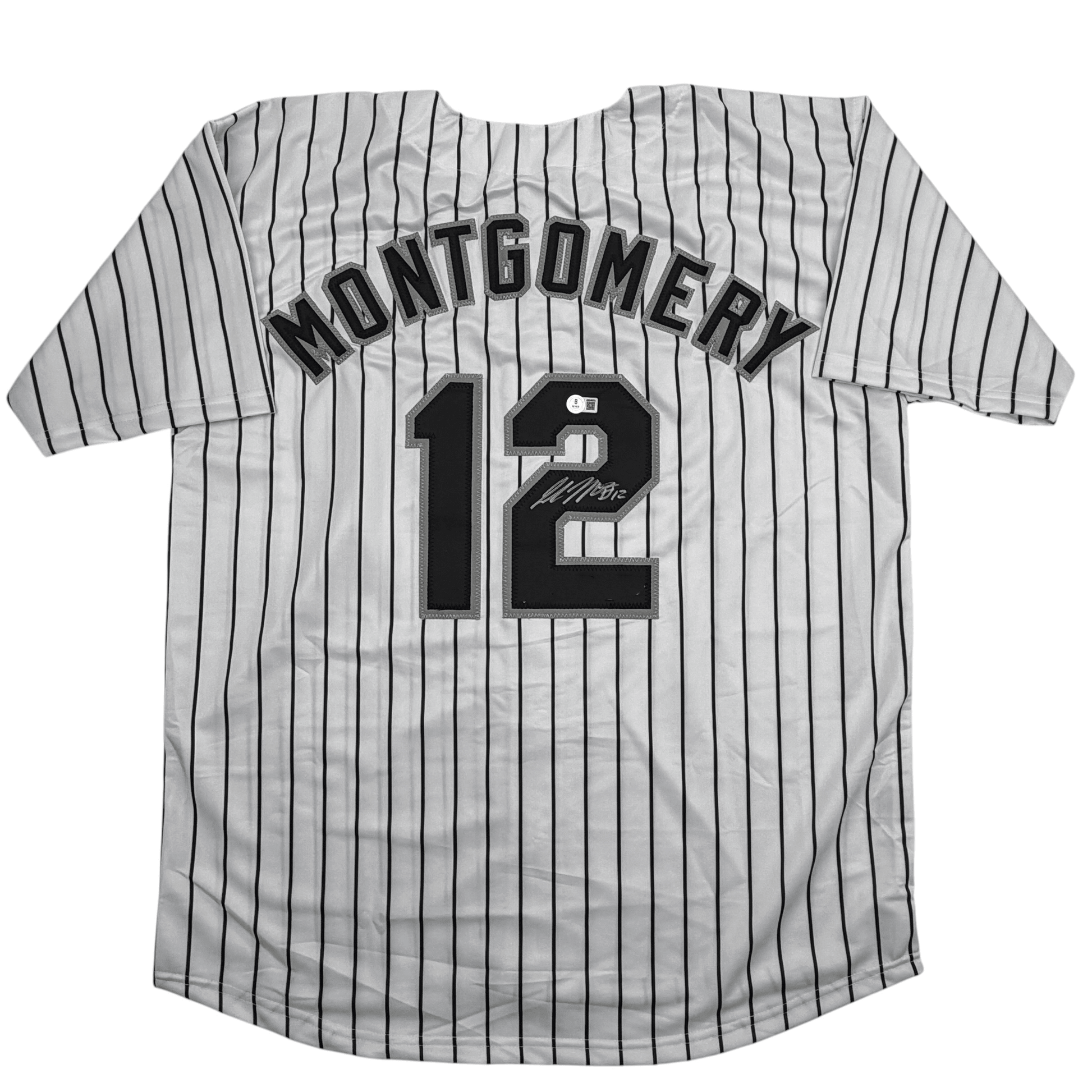 Autographed/Signed Colson Montgomery Chicago Pinstripe Baseball Jersey Beckett BAS COA