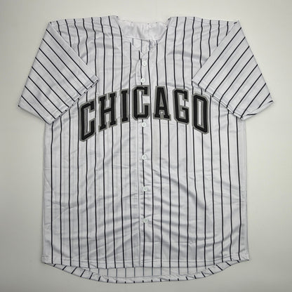 Autographed/Signed Colson Montgomery Chicago Pinstripe Baseball Jersey Beckett BAS COA