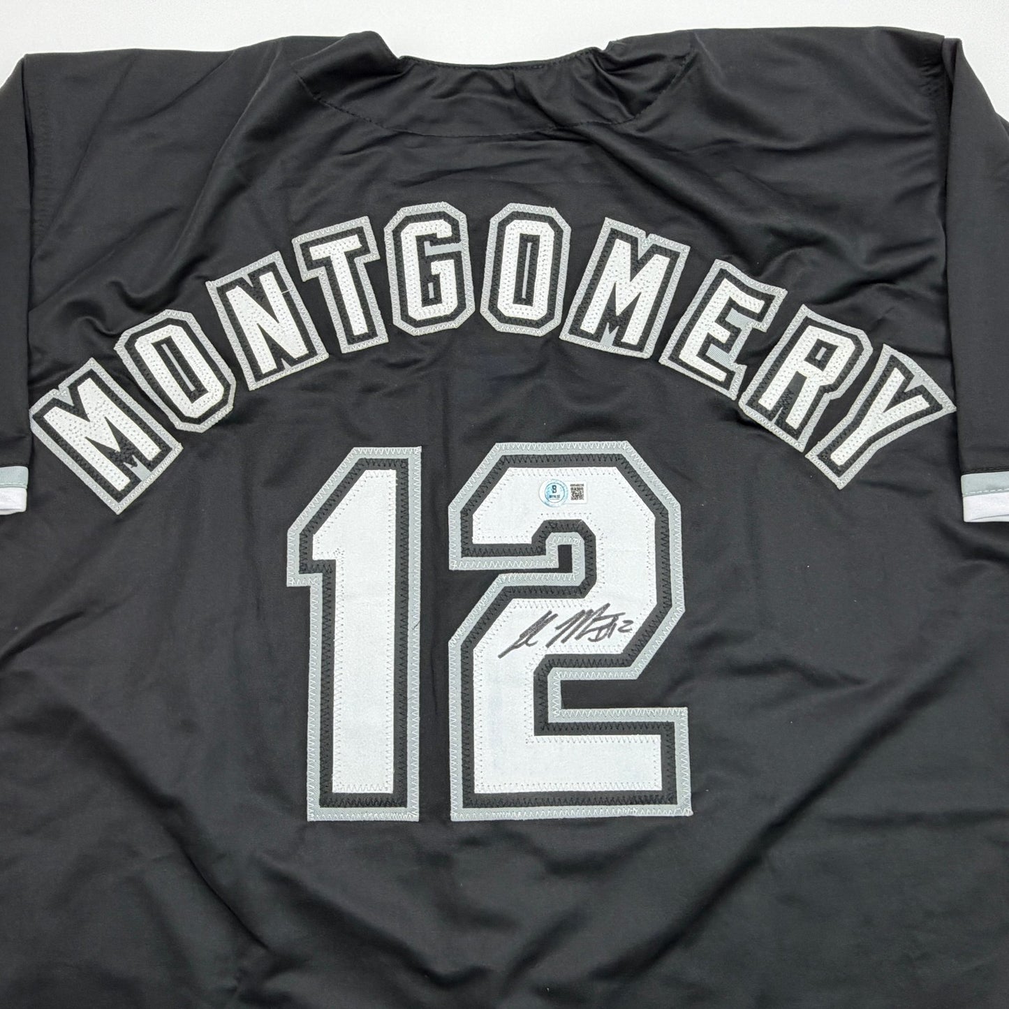 Autographed/Signed Colson Montgomery Chicago Black Baseball Jersey Beckett BAS COA