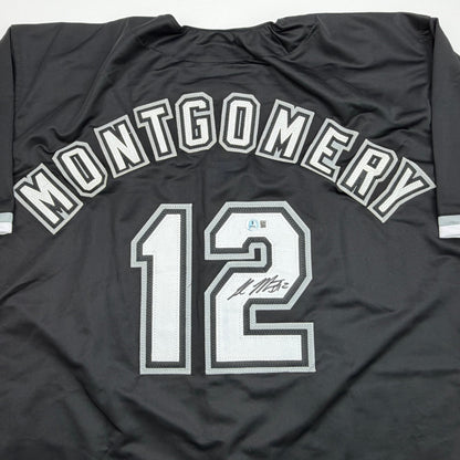 Autographed/Signed Colson Montgomery Chicago Black Baseball Jersey Beckett BAS COA