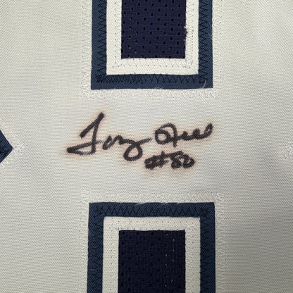 Autographed/Signed Tony Hill Dallas Blue Football Jersey JSA COA