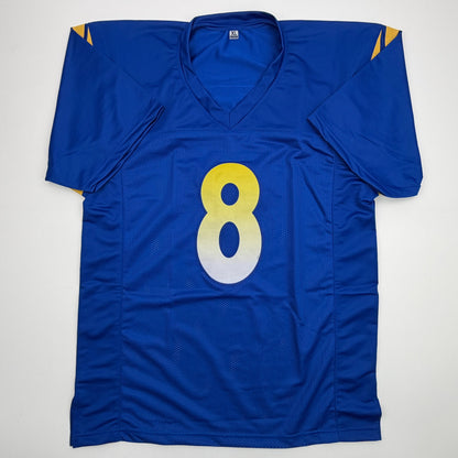 Autographed/Signed Jared Verse Los Angeles LA Blue Football Jersey Beckett BAS COA