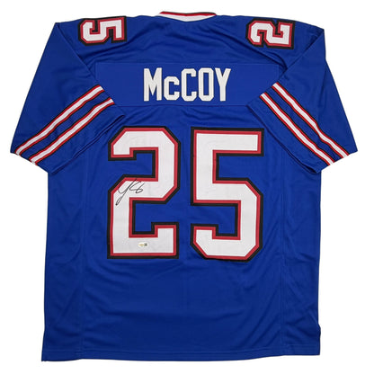 Autographed/Signed LeSean McCoy Buffalo Blue Football Jersey JSA COA