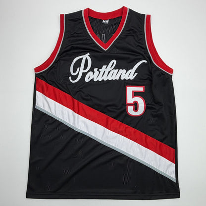 Autographed/Signed Jrue Holiday Portland Black Basketball Jersey Beckett BAS COA