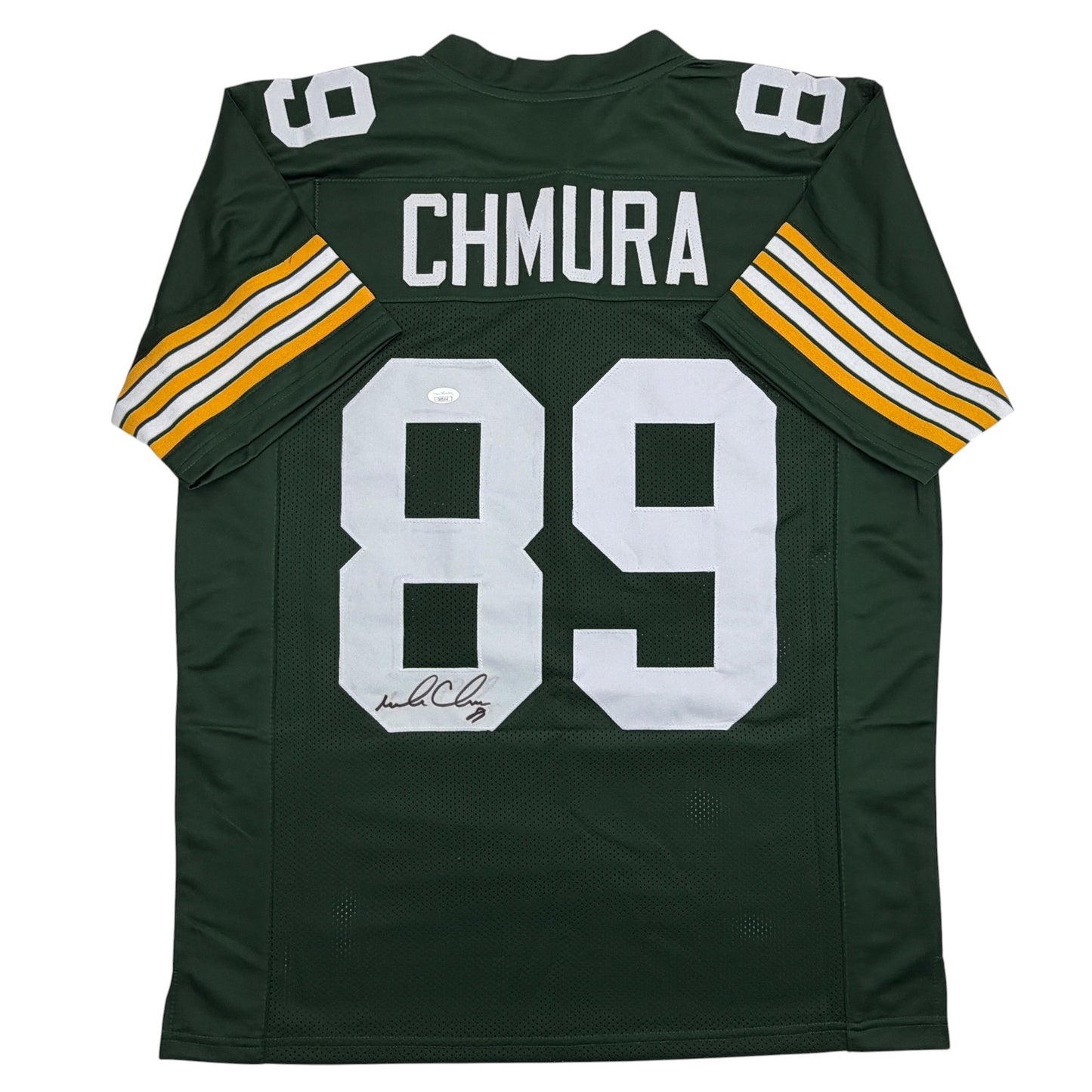 Autographed/Signed Mark Chmura Green Bay Green Football Jersey JSA COA