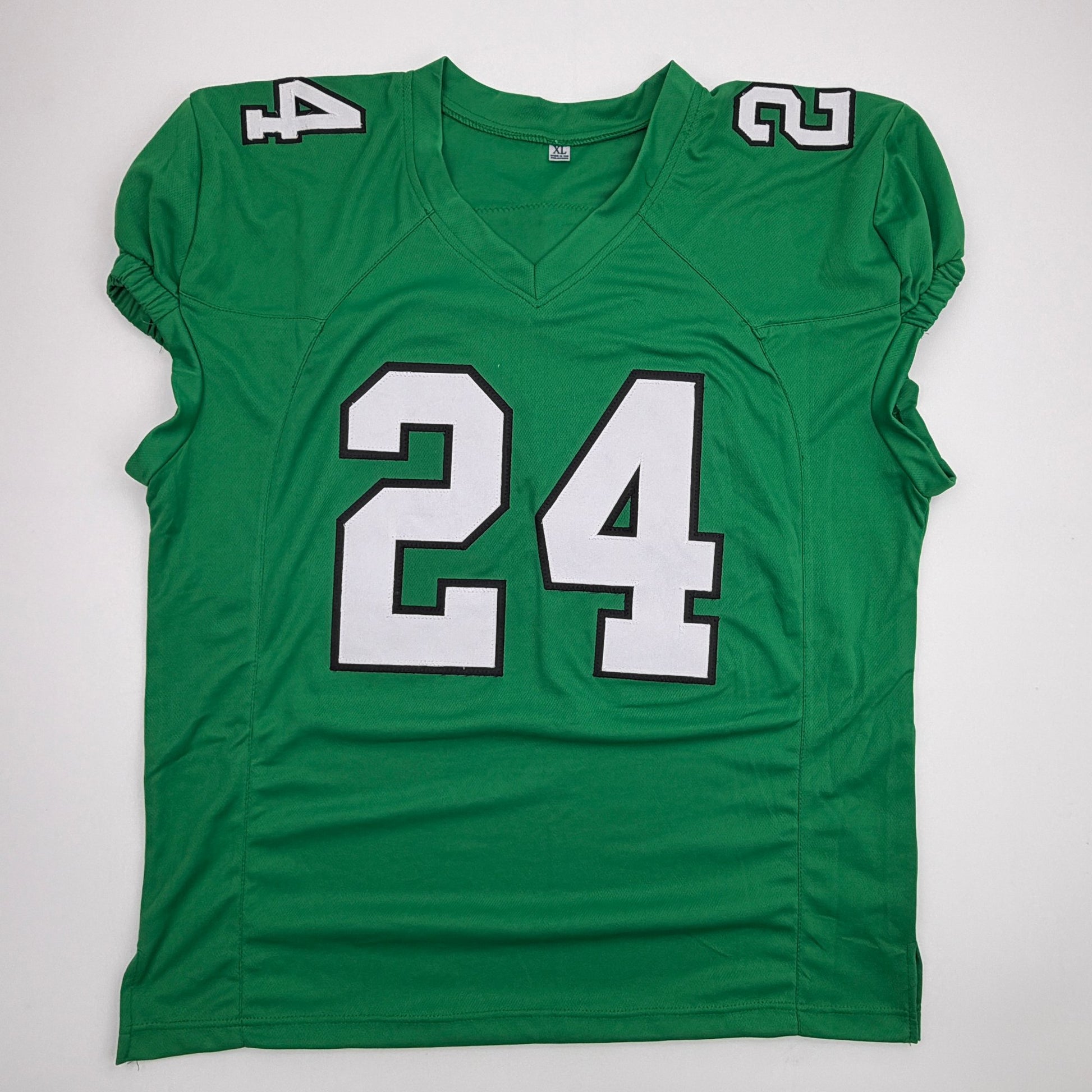 Autographed/Signed Andrew Mukuba Philadelphia Kelly Green Pro Cut Football Jersey JSA COA