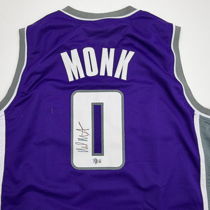 Autographed/Signed Malik Monk Sacramento Purple Basketball Jersey Beckett BAS COA