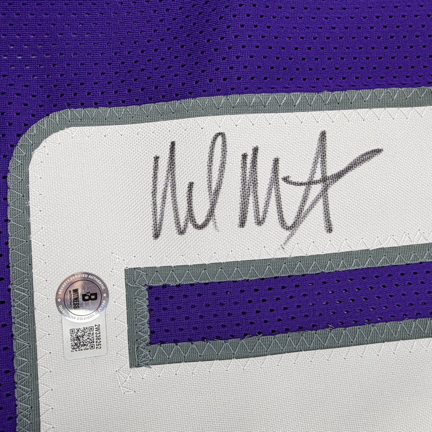 Autographed/Signed Malik Monk Sacramento Purple Basketball Jersey Beckett BAS COA