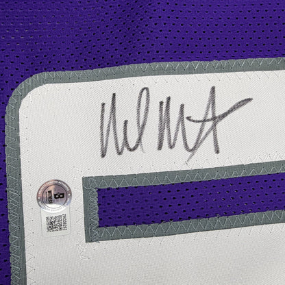 Autographed/Signed Malik Monk Sacramento Purple Basketball Jersey Beckett BAS COA