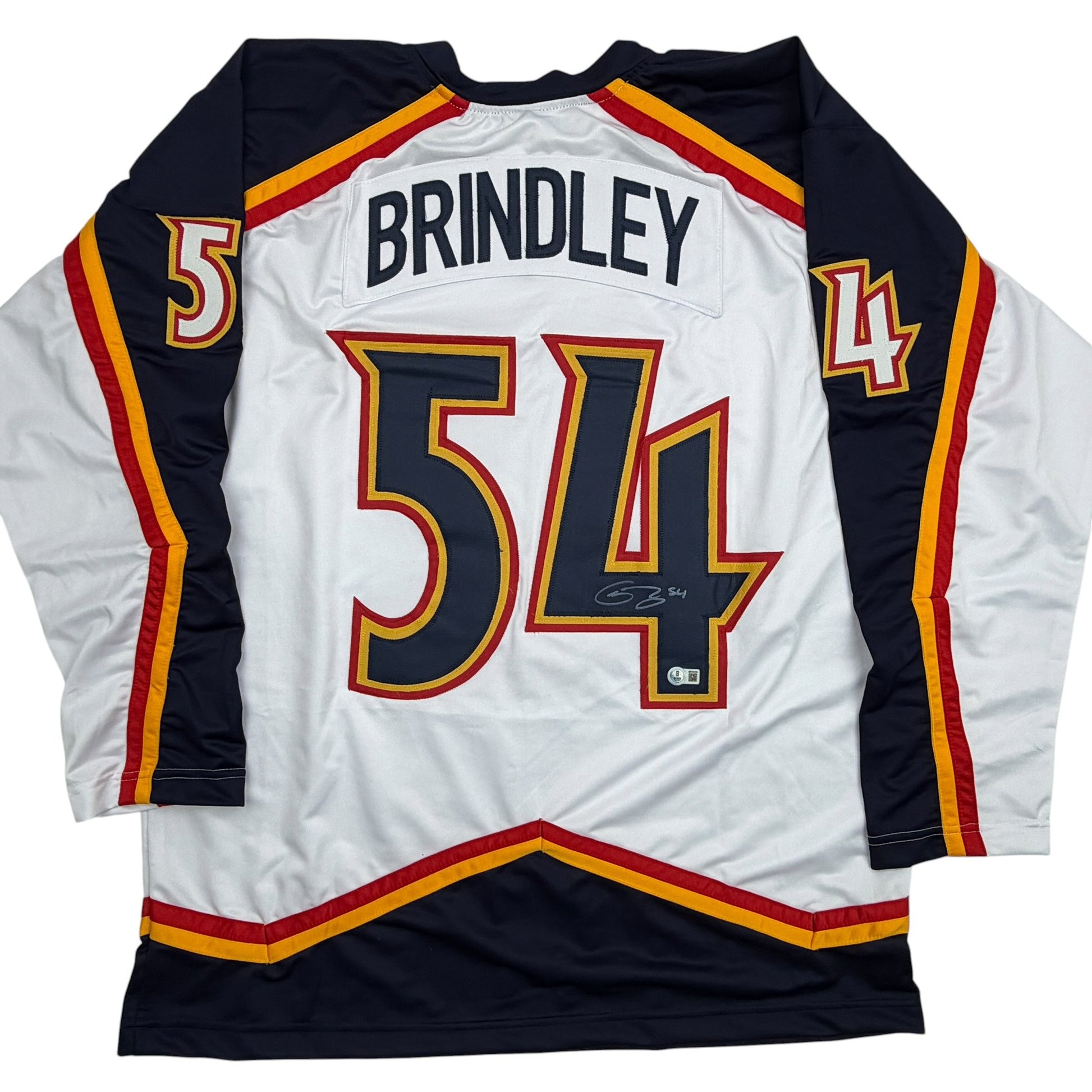Autographed/Signed Gavin Brindley Colorado White Reverse Retro Hockey Jersey Beckett BAS COA