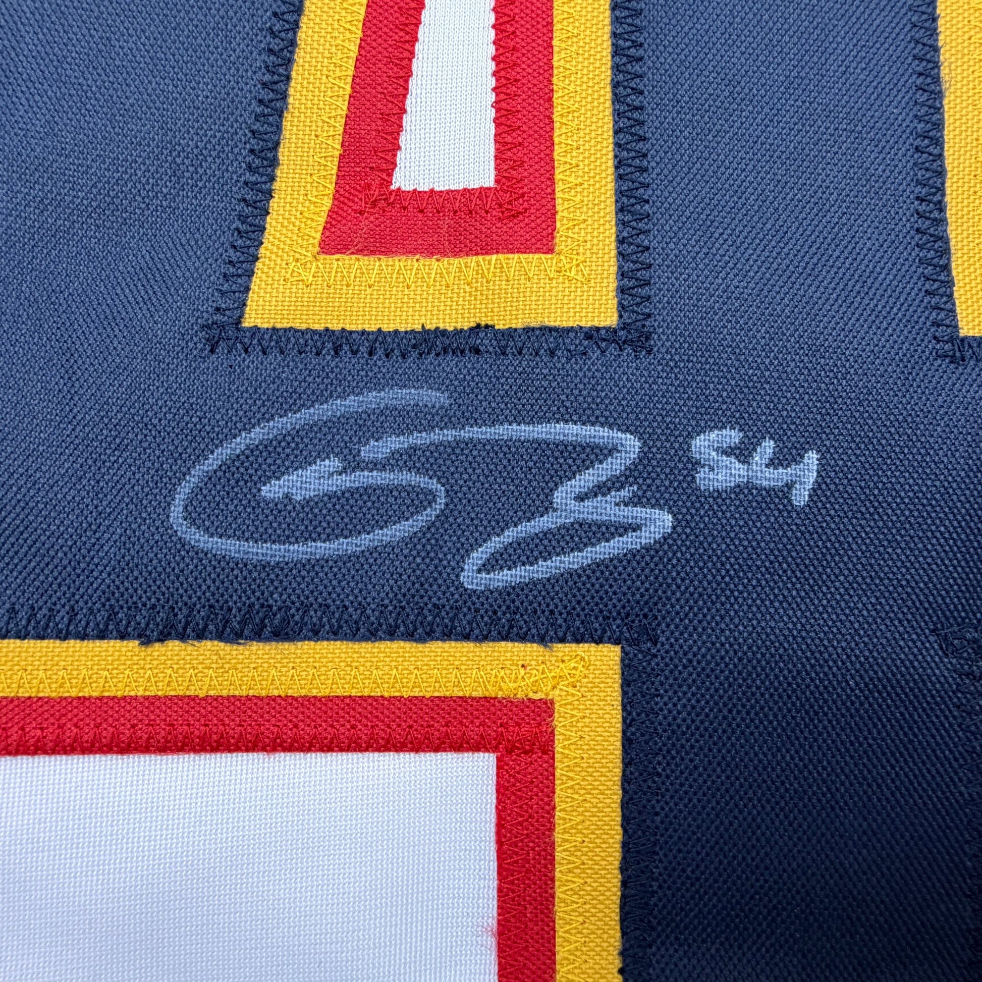 Autographed/Signed Gavin Brindley Colorado White Reverse Retro Hockey Jersey Beckett BAS COA