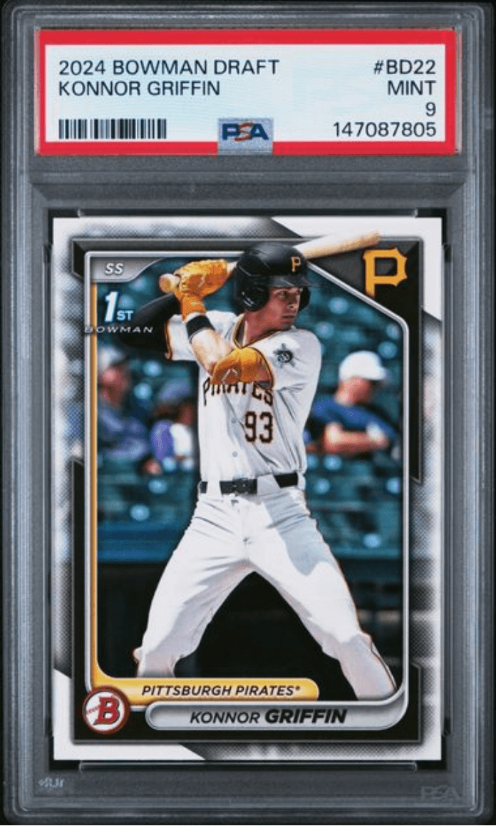Graded 2024 Topps Bowman Draft Konnor Griffin #BD22 Rookie RC Baseball Card PSA 9 Mint