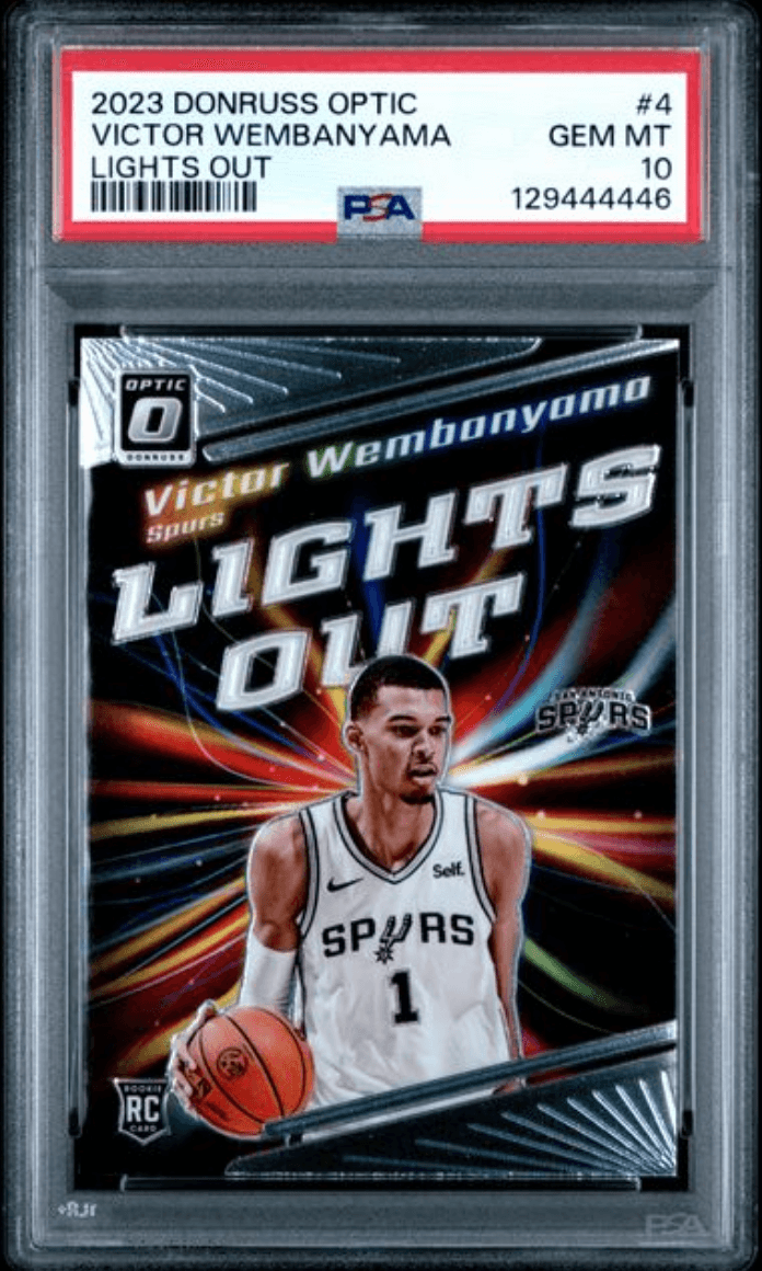 Graded 2024 Panini Donruss Optic Victor Wembanyama #4 Lights Out Rookie RC Basketball Card PSA 10 Gem Mint